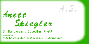 anett spiegler business card